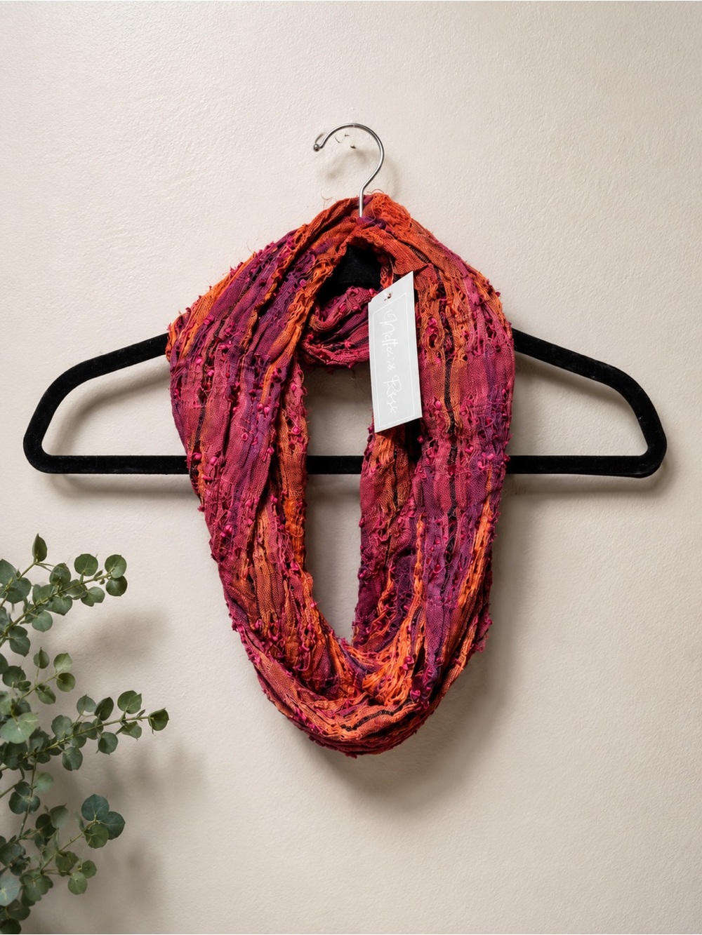 Christopher & Banks Multicolor Infinity Scarf in Pink & Orange